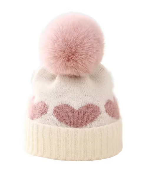 Heart Pom Beanie